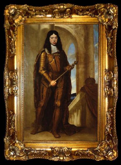 framed  Guido Cagnacci Kaiser Leopold I. (1640-1705) im Kronungsharnisch, ta009-2